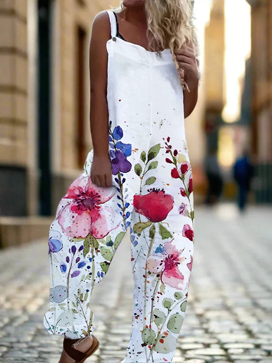 3.Retro Rebel Floral Jumpsuit – Strappy Street Style Romper Collection