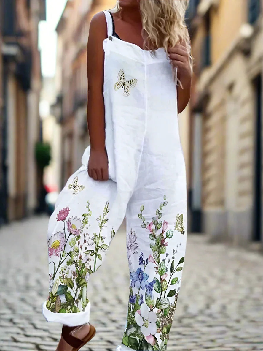 3.Retro Rebel Floral Jumpsuit – Strappy Street Style Romper Collection