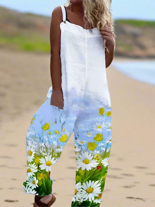 2.Retro Rebel Floral Jumpsuit – Strappy Street Style Romper Collection