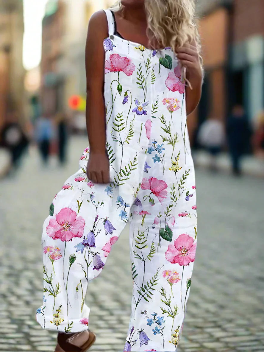 2.Retro Rebel Floral Jumpsuit – Strappy Street Style Romper Collection