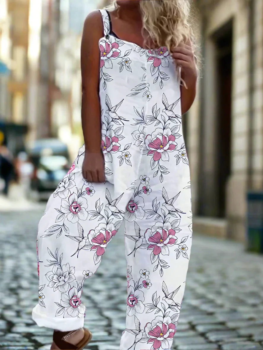 2.Retro Rebel Floral Jumpsuit – Strappy Street Style Romper Collection