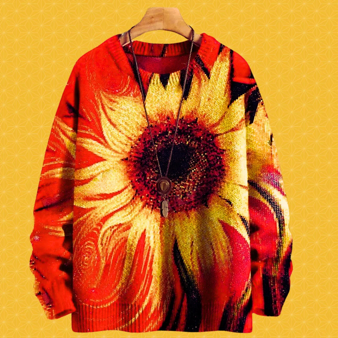 Adorable Funny Cat & Floral Casual Unisex Sweater Collection