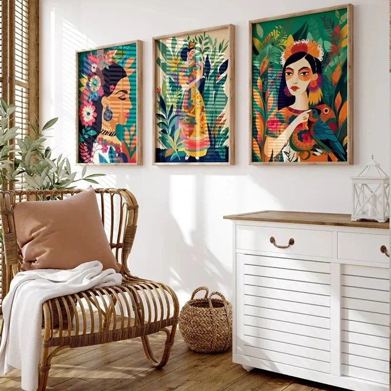 Botanical Ethnic Woman Wall Art  [SELECTION]