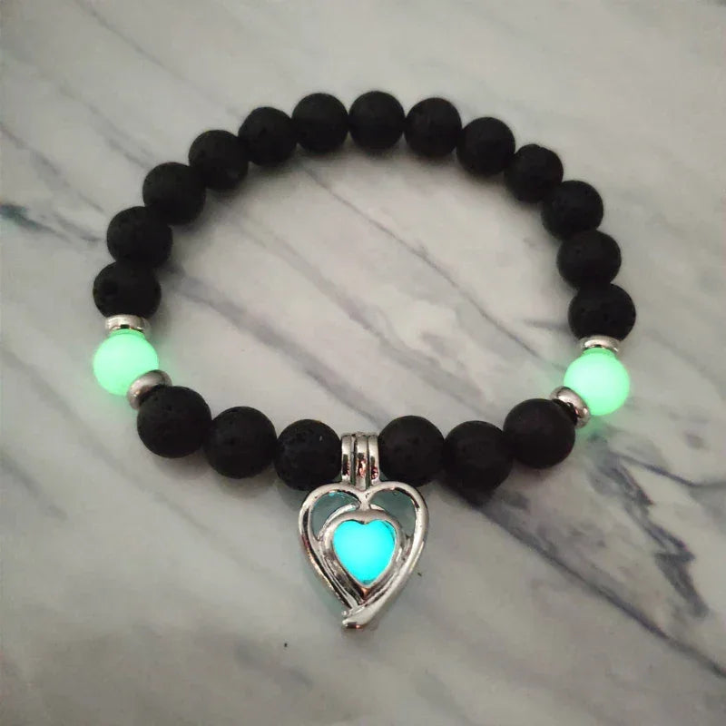 Luminous 'Glow In The Dark' Night Sky and Other Patterns Natural Volcanic Stone Bracelets SELECTION