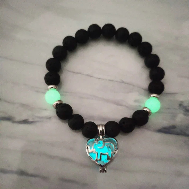 Luminous 'Glow In The Dark' Night Sky and Other Patterns Natural Volcanic Stone Bracelets SELECTION