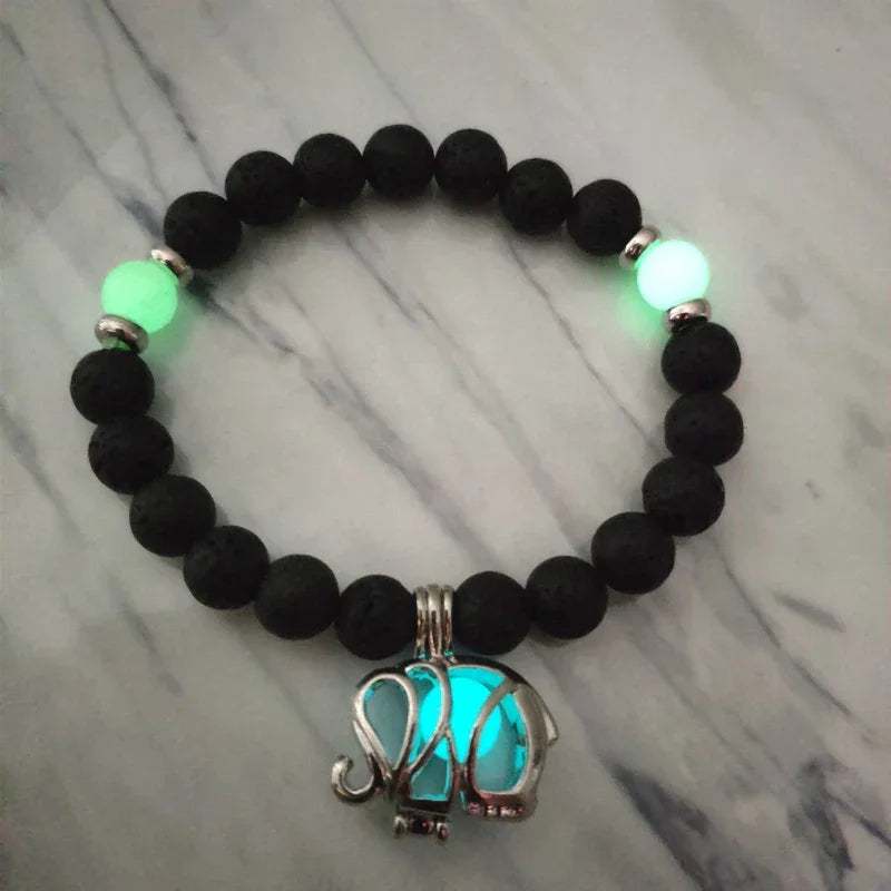 Luminous 'Glow In The Dark' Night Sky and Other Patterns Natural Volcanic Stone Bracelets SELECTION