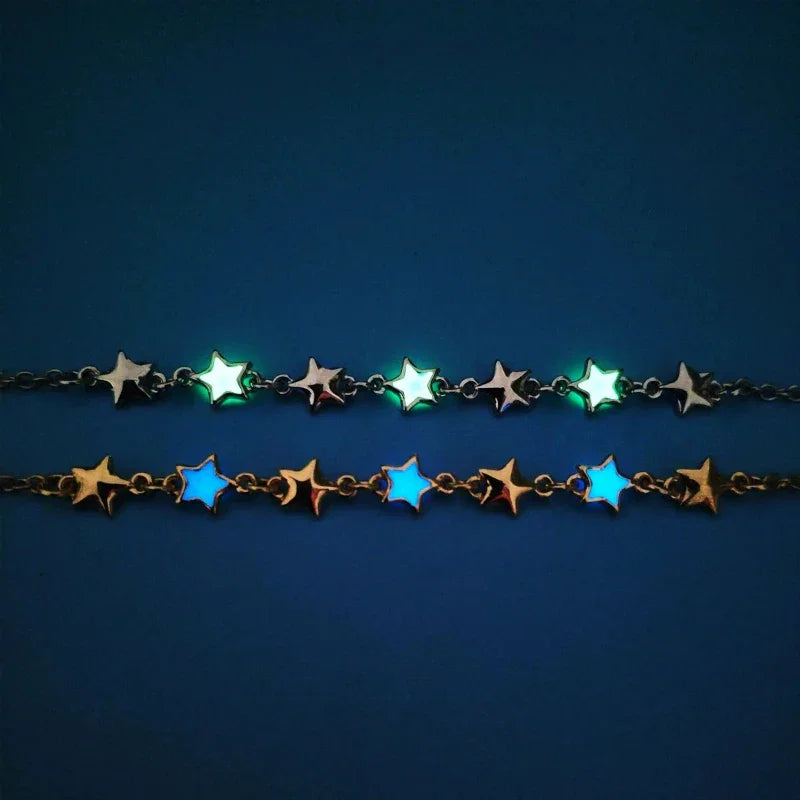 Luminous 'Glow In The Dark' Night Sky and Other Patterns Natural Volcanic Stone Bracelets SELECTION