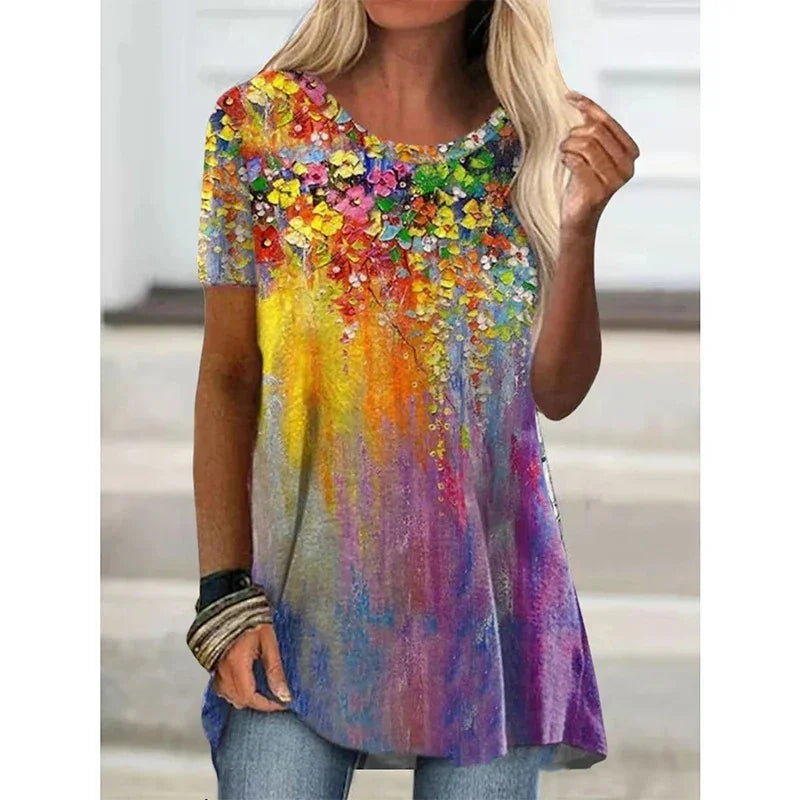 Casual Floral Tunic Tops for Women – Stylish & Comfortable Fashion Selection