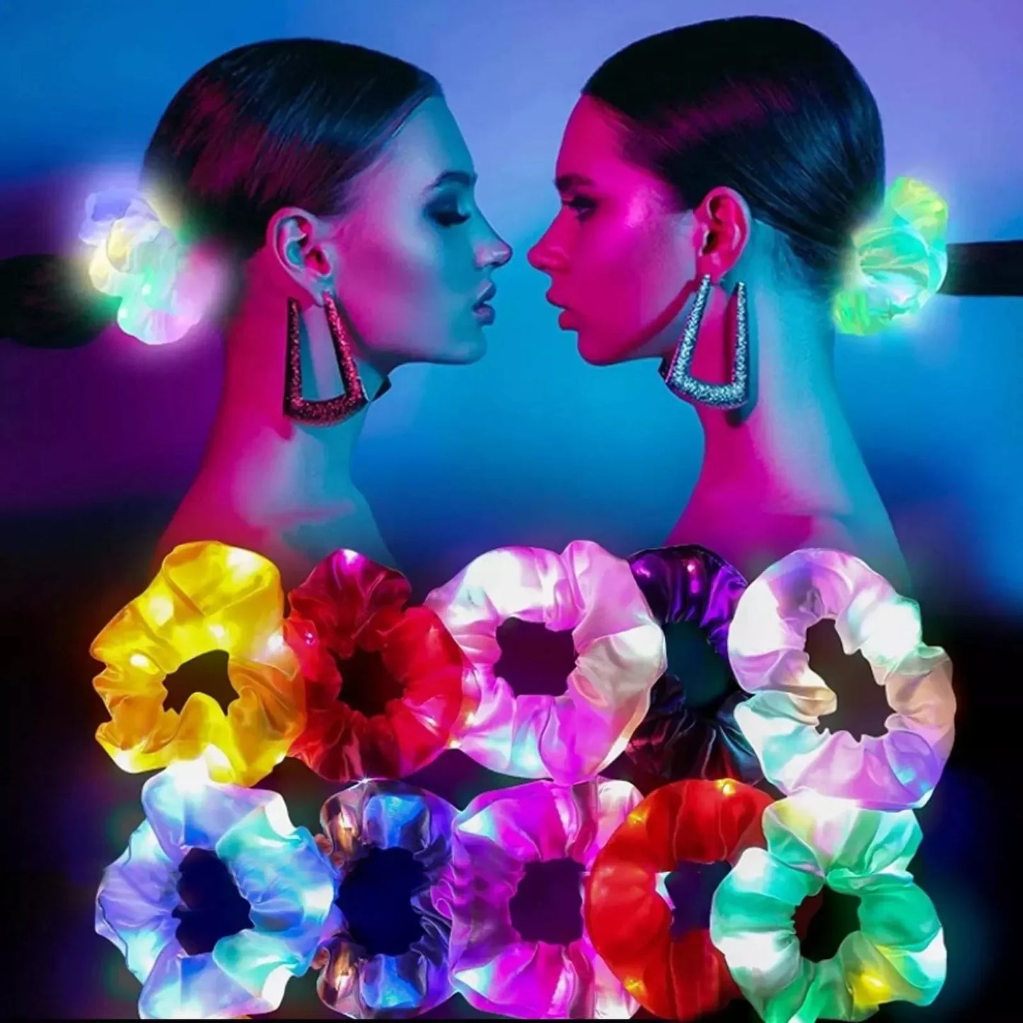 LED Luminous Glow In The Dark Elastic Hair Band SELECTION