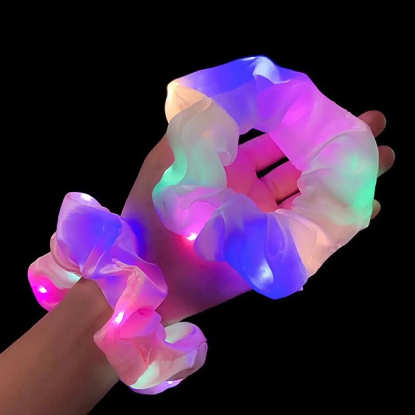 LED Luminous Glow In The Dark Elastic Hair Band SELECTION