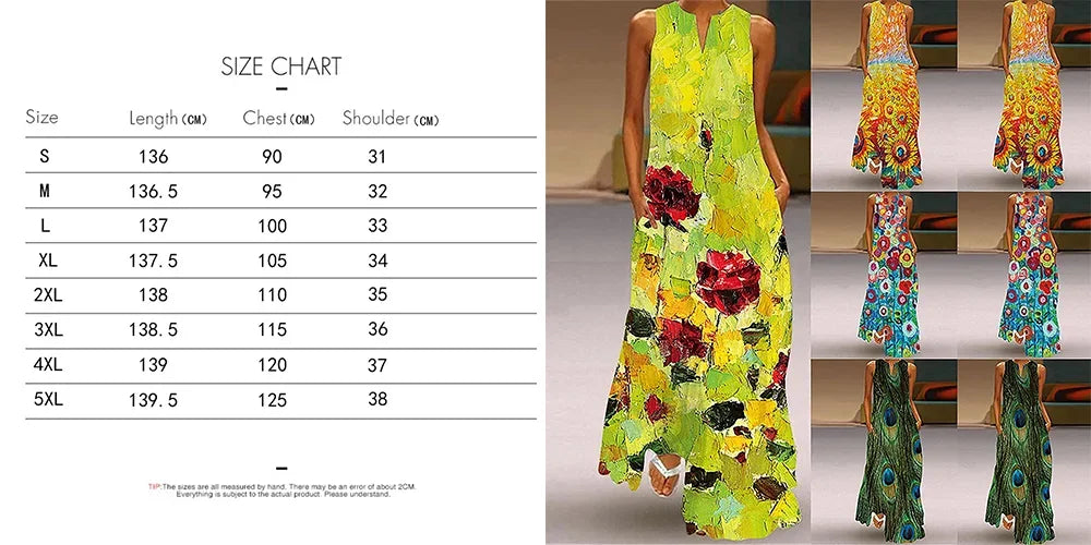 Women's Owl and Peacock Print Long Loose Maxi Dresses - Stylish Animal Fashion (Plus Size Included)