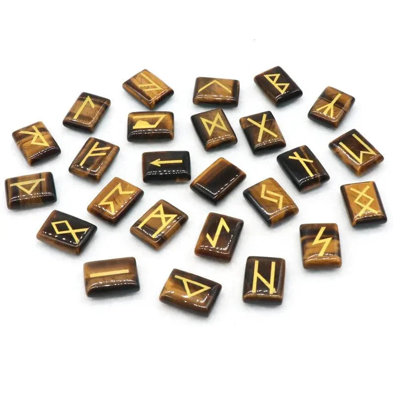 25 Healing Crystals Stone Viking Runes Set SELECTION