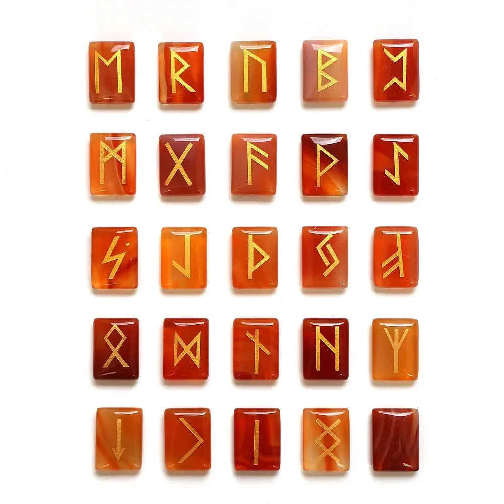 25 Healing Crystals Stone Viking Runes Set SELECTION