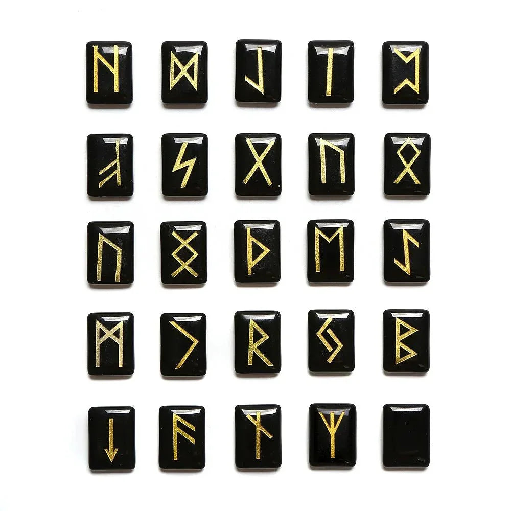 25 Healing Crystals Stone Viking Runes Set SELECTION