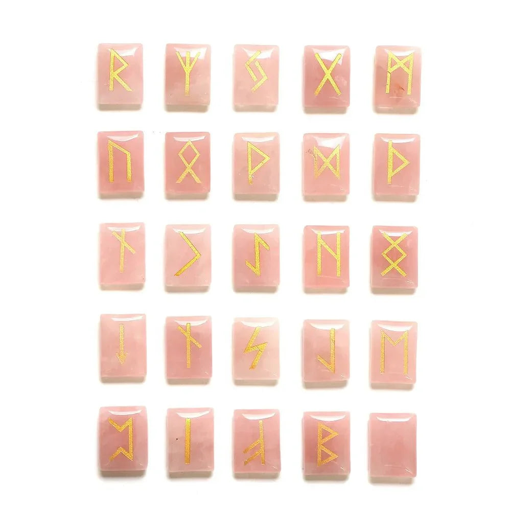 25 Healing Crystals Stone Viking Runes Set SELECTION