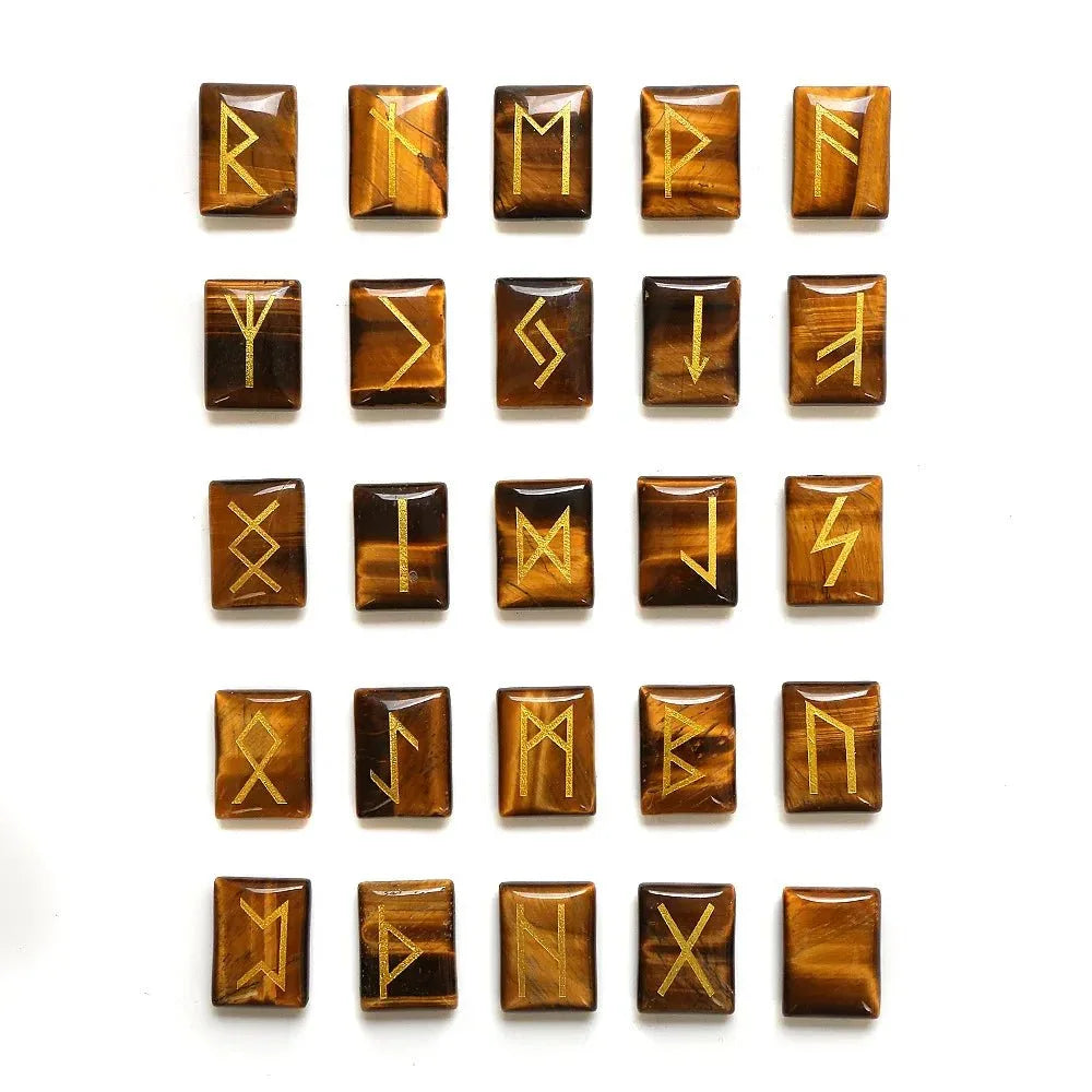 25 Healing Crystals Stone Viking Runes Set SELECTION
