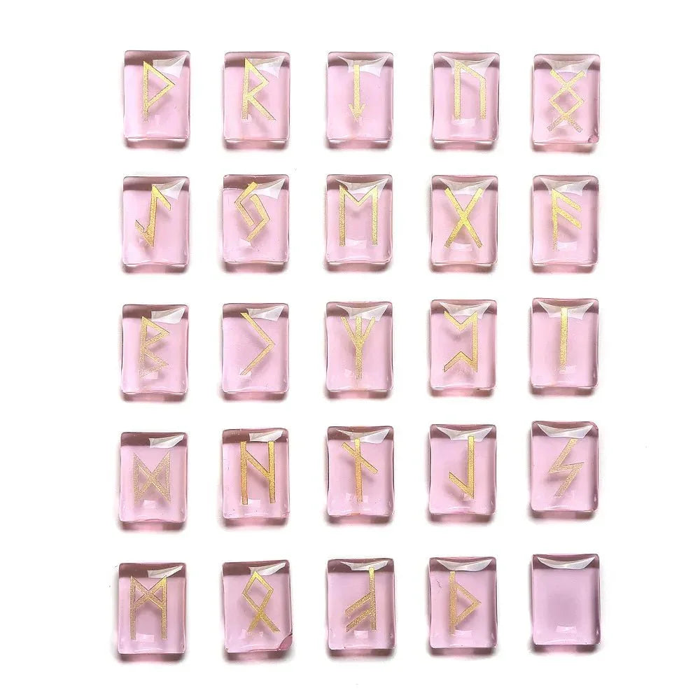 25 Healing Crystals Stone Viking Runes Set SELECTION