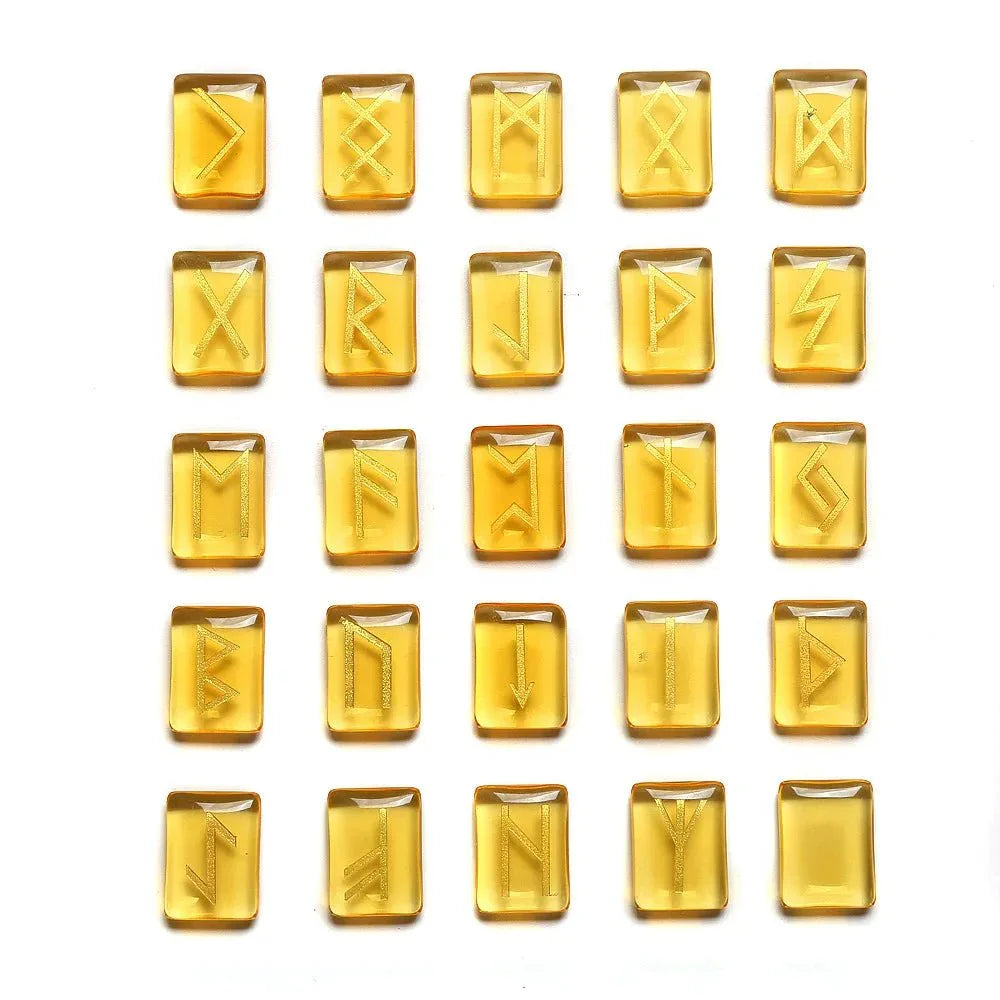 25 Healing Crystals Stone Viking Runes Set SELECTION