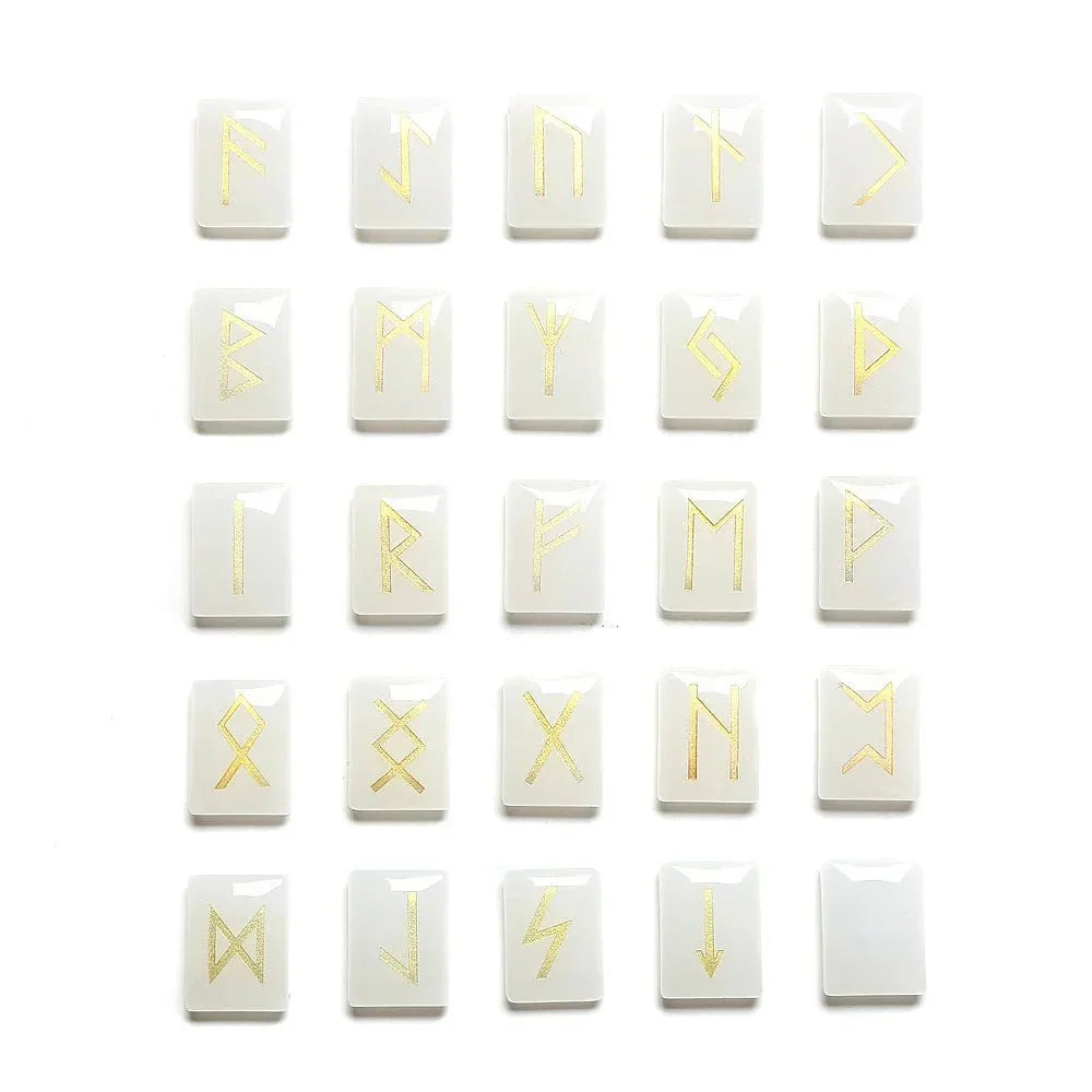 25 Healing Crystals Stone Viking Runes Set SELECTION
