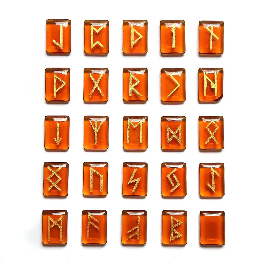 25 Healing Crystals Stone Viking Runes Set SELECTION