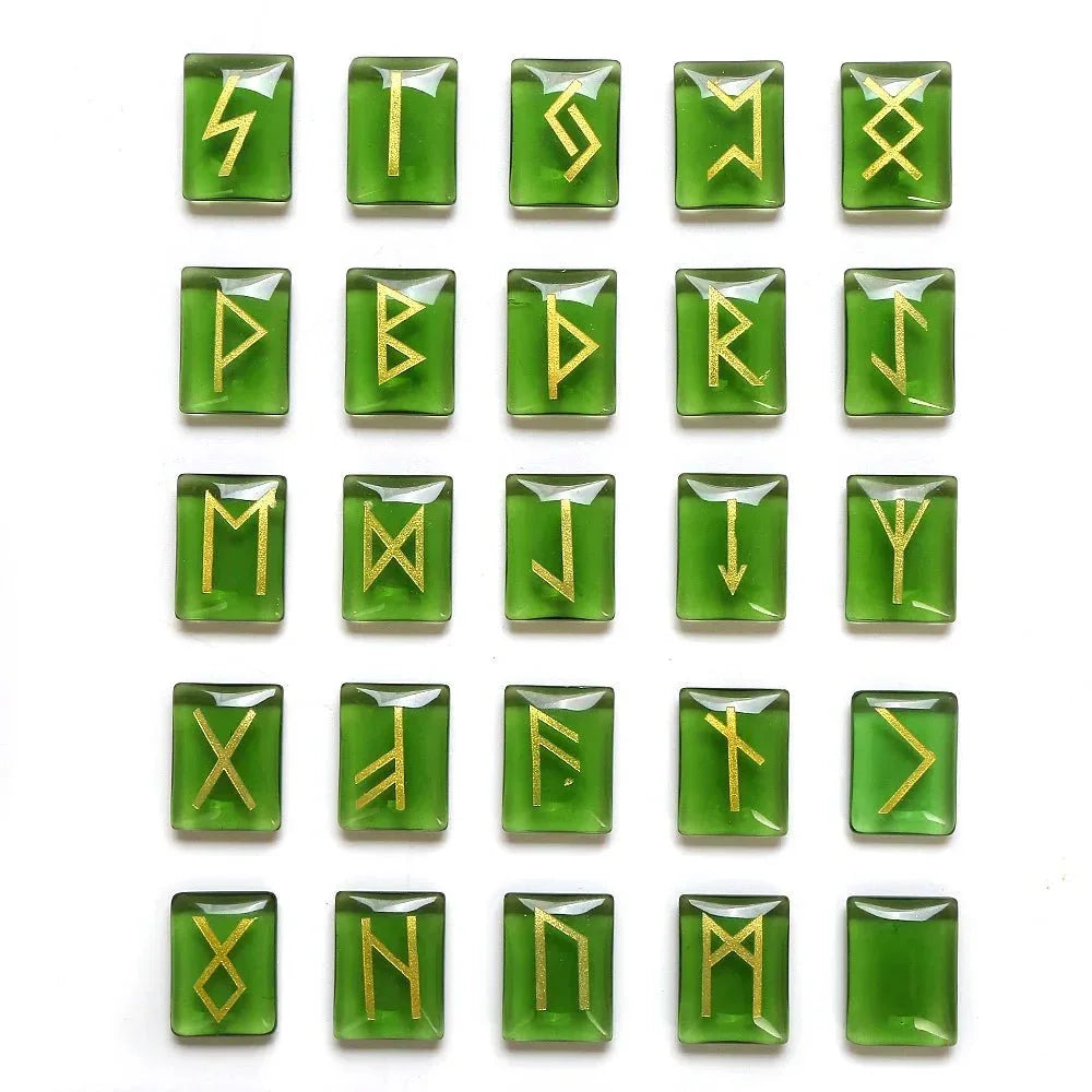 25 Healing Crystals Stone Viking Runes Set SELECTION