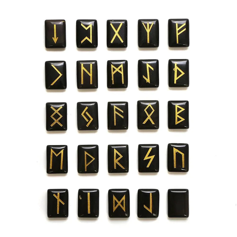 25 Healing Crystals Stone Viking Runes Set SELECTION