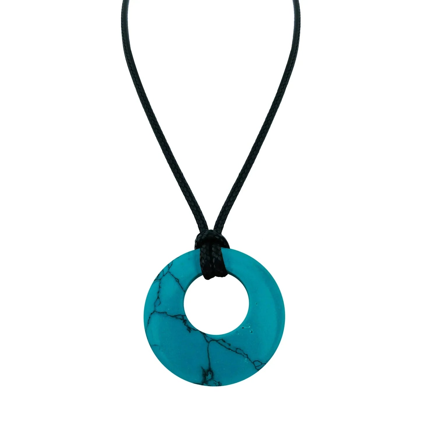 28mm Donut Shaped Healing Semi-precious Crystals Necklace