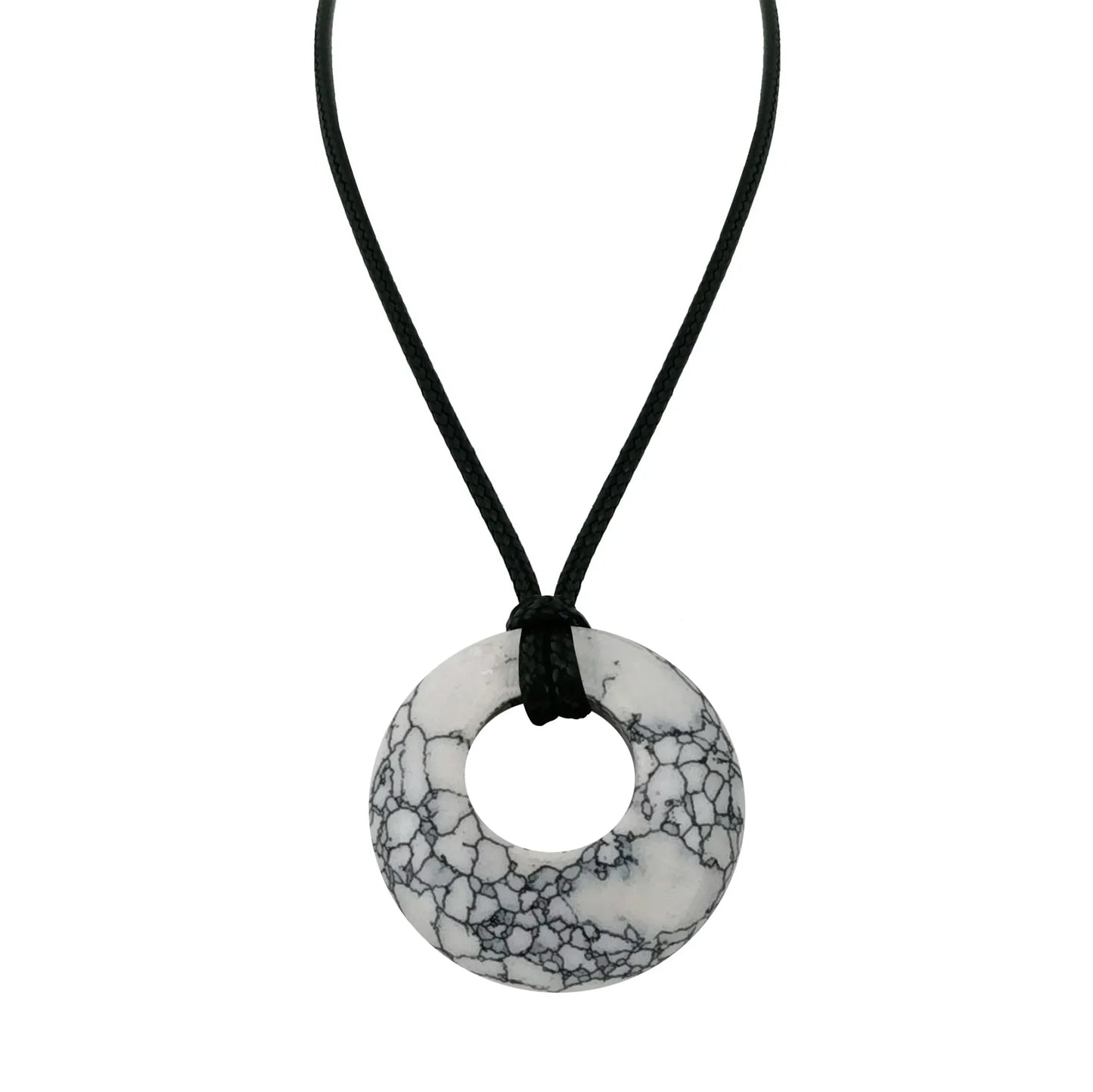 28mm Donut Shaped Healing Semi-precious Crystals Necklace