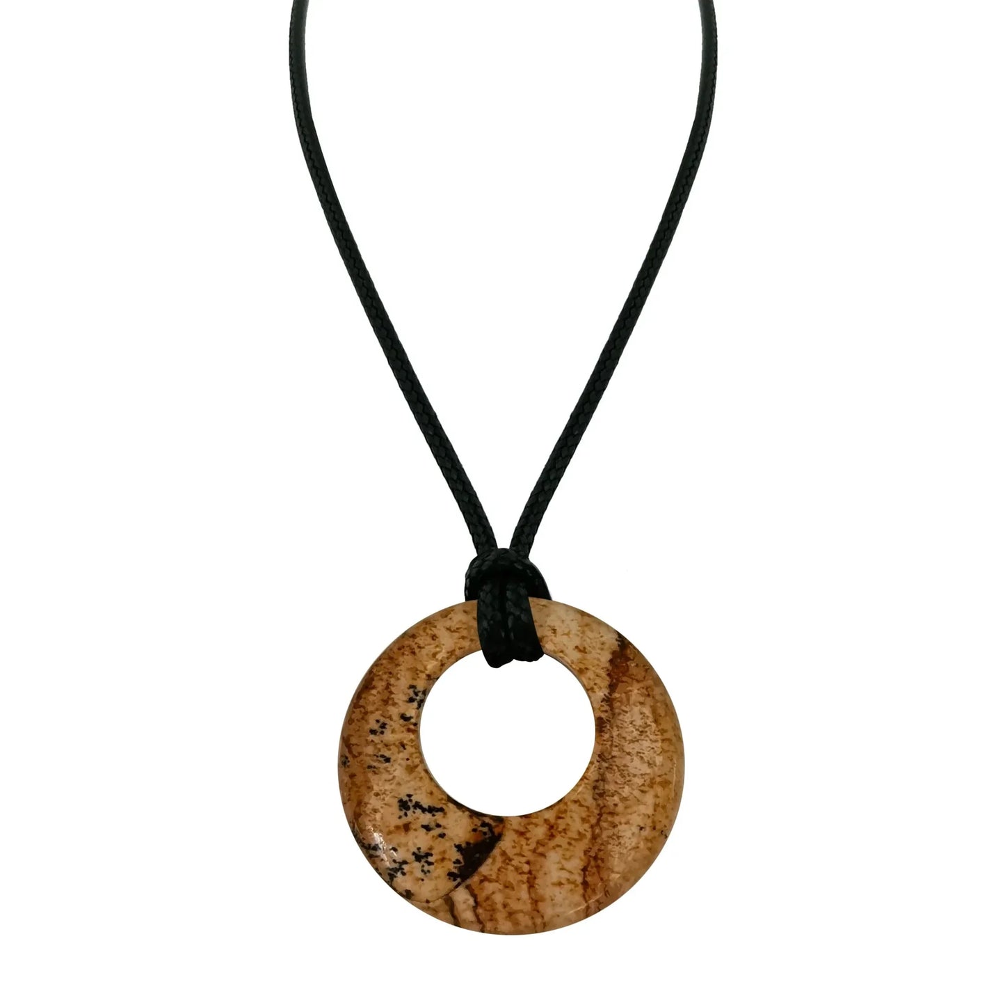 28mm Donut Shaped Healing Semi-precious Crystals Necklace