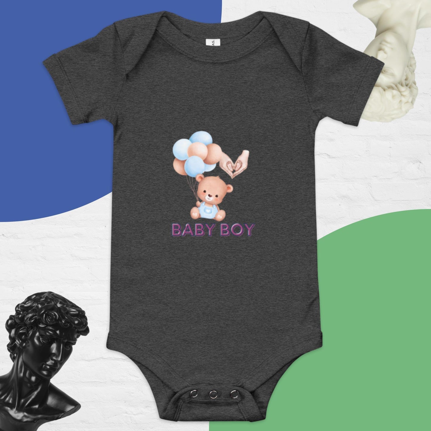 Adorable “Baby Boy” One-Piece Bodysuit – Soft 100% Cotton, Snap Legs & Envelope Neck – Perfect for Newborns to 24 Months