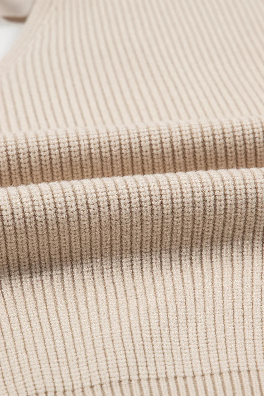 Apricot V-Neck Sweater with Ribbon Back
