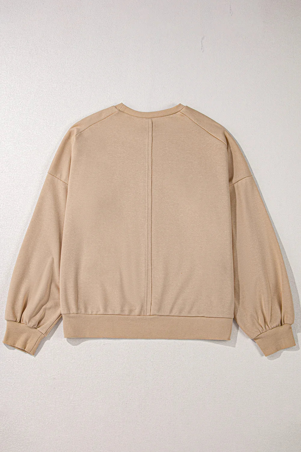 A pale khaki plus-size sweatshirt featuring a floral peace sign graphic and a Washed Terry Finish