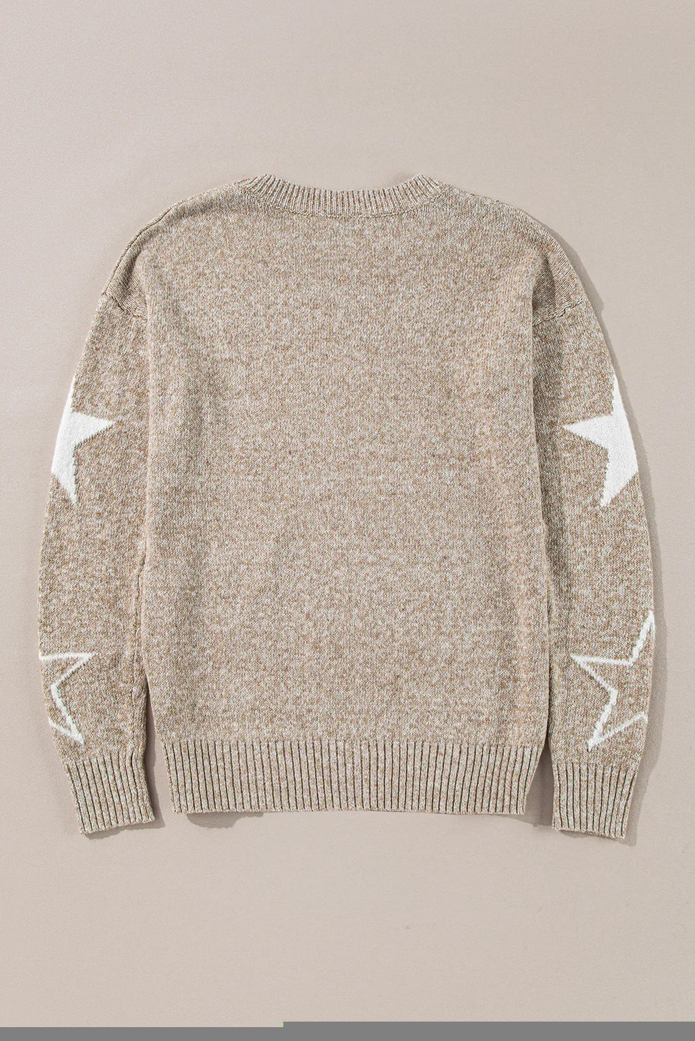 Khaki Stardust Drop Shoulder Sweater