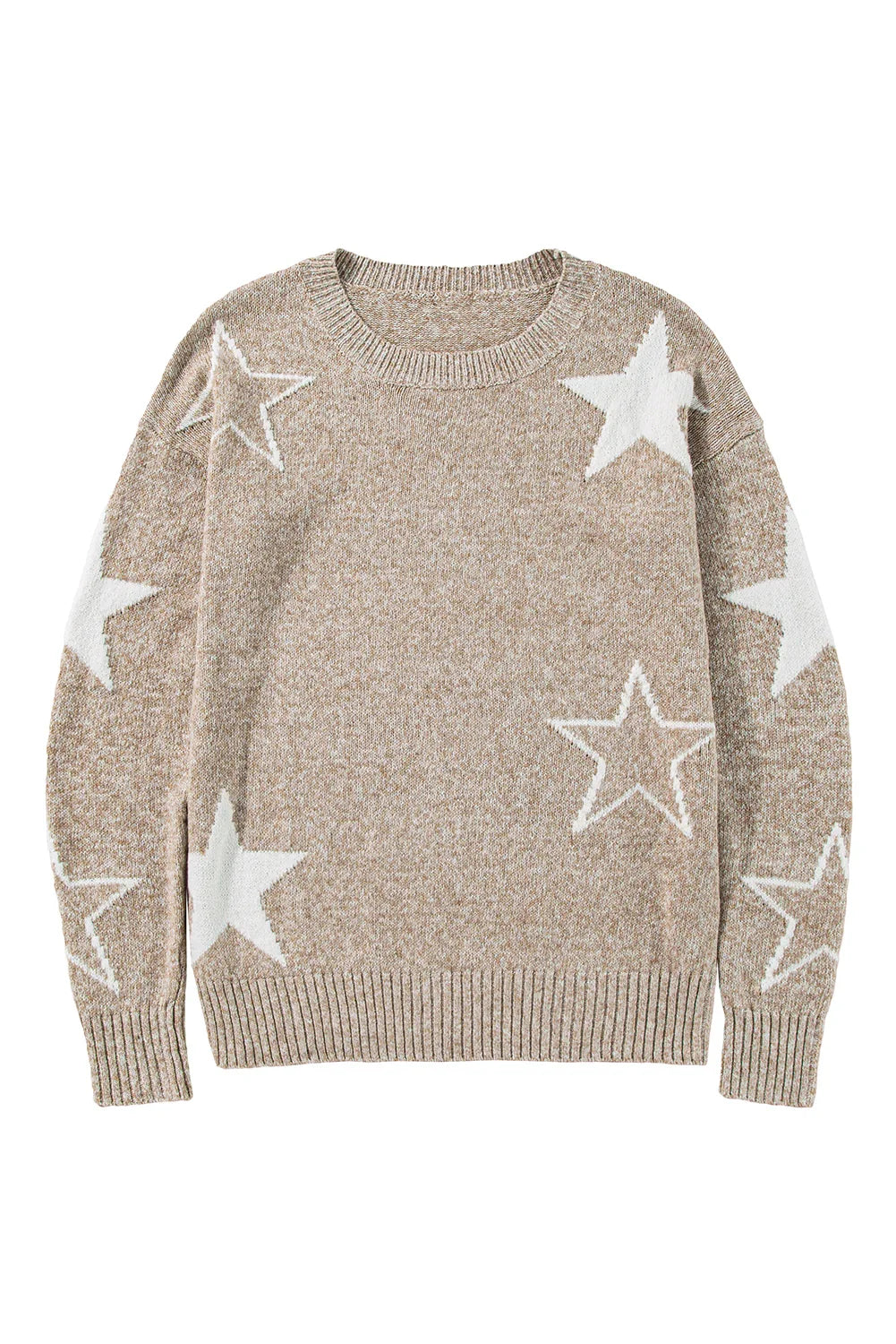 Khaki Stardust Drop Shoulder Sweater
