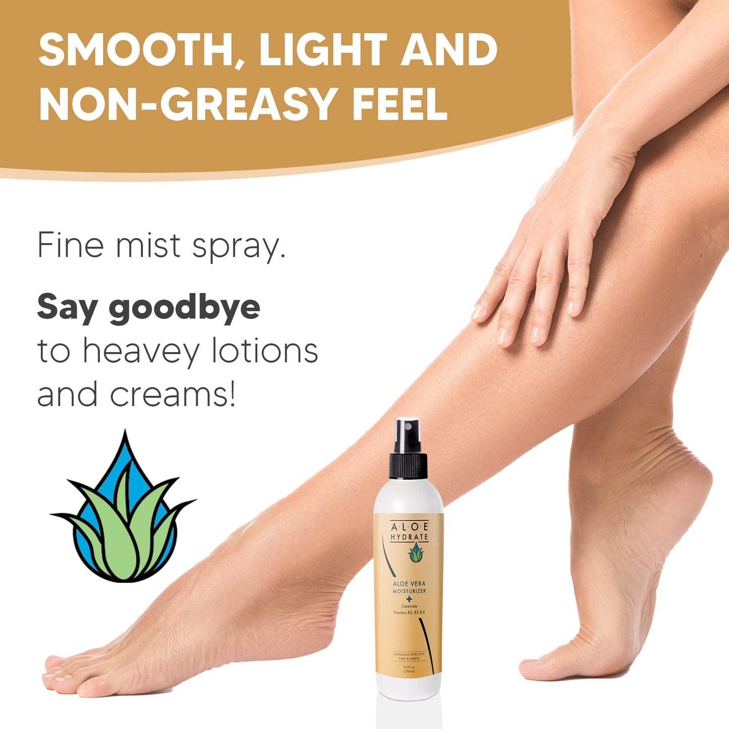 AloeHydrate Body Lotion Spray – Lightweight Hydration with Aloe Vera, Hyaluronic Acid & Ceramides