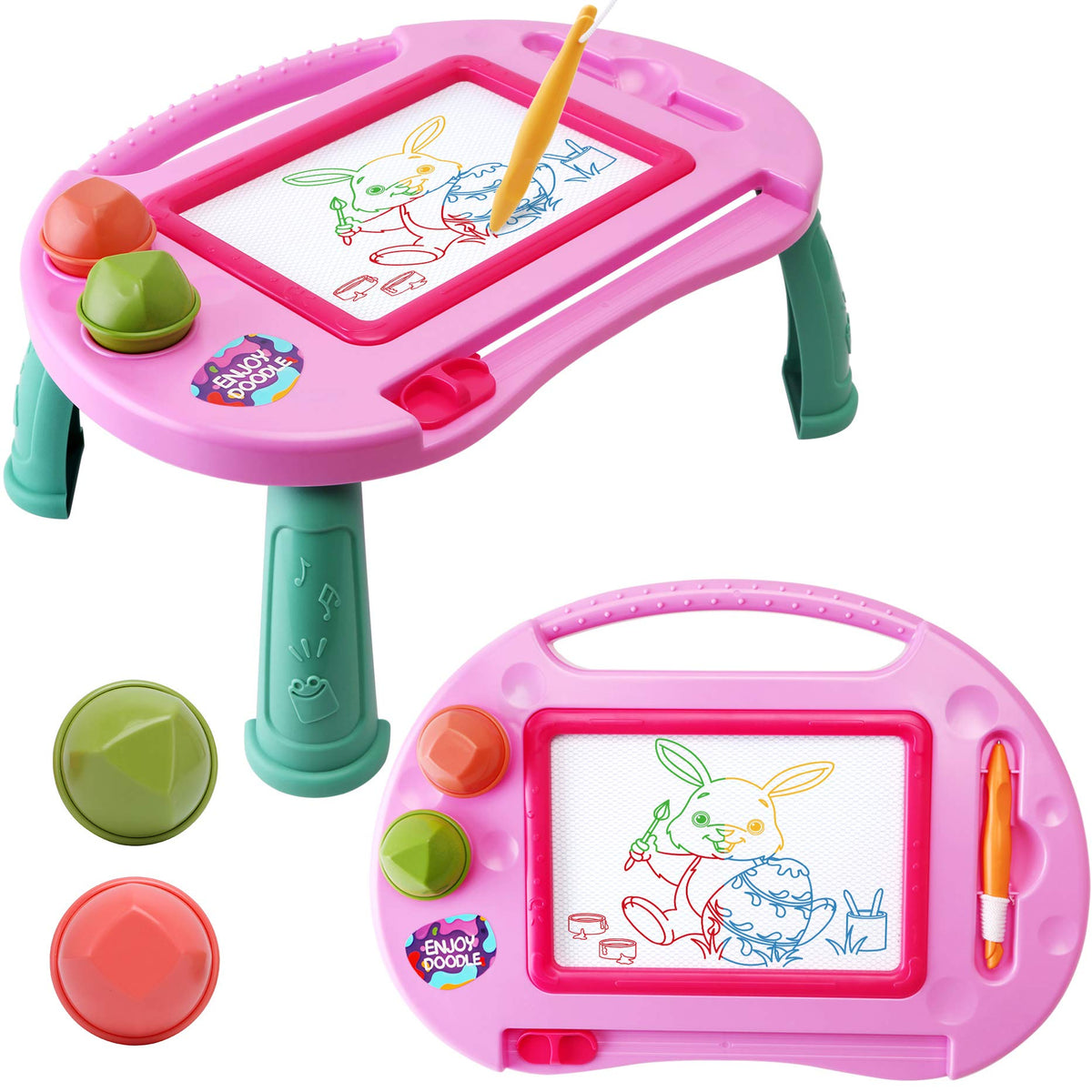 ALOTJOY Magnetic Drawing Board for Toddlers — Mess-Free Doodle Board with 4-Leg Stand