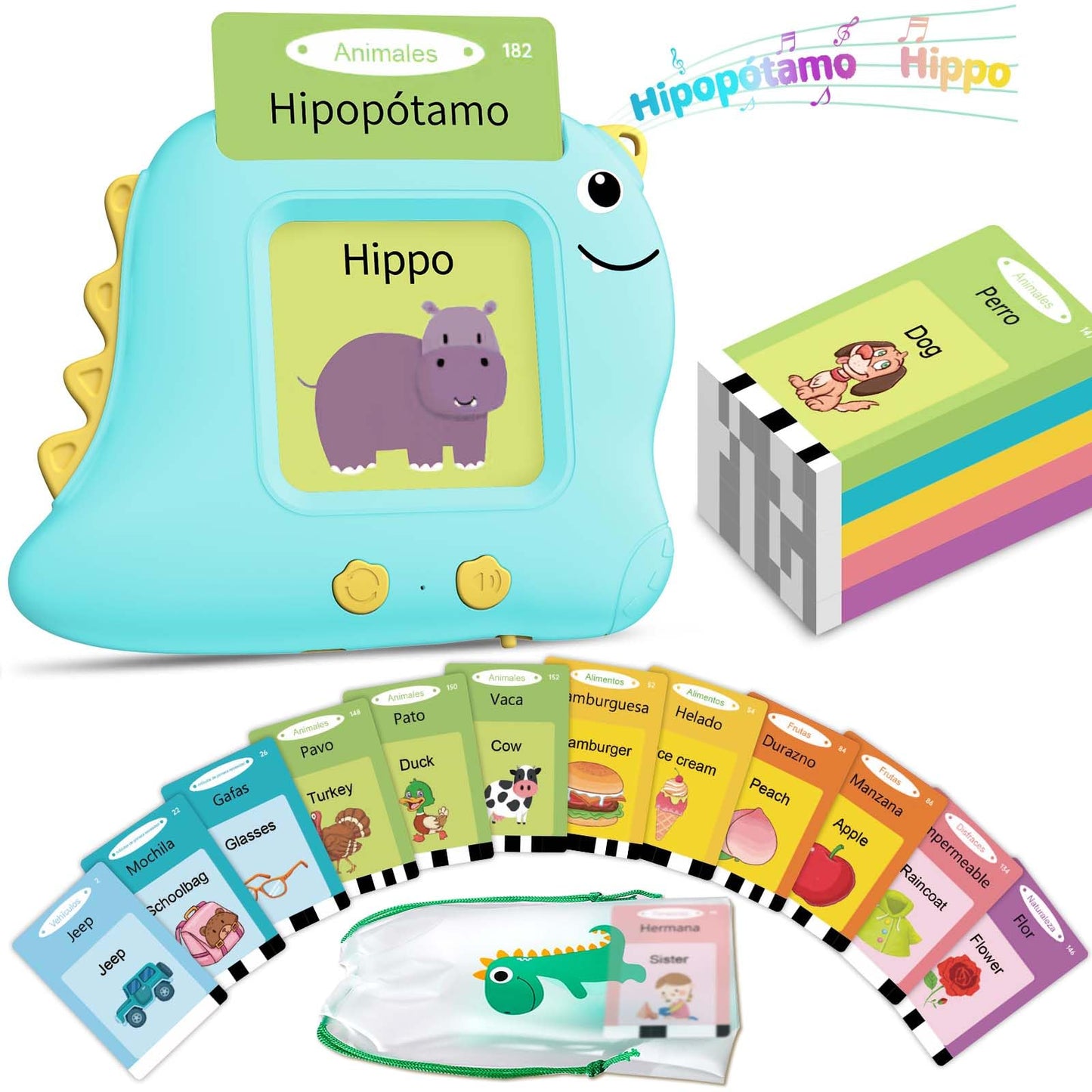 Alotwan Bilingual Flash Cards – Spanish & English Learning Toys with 112 Sight Words
