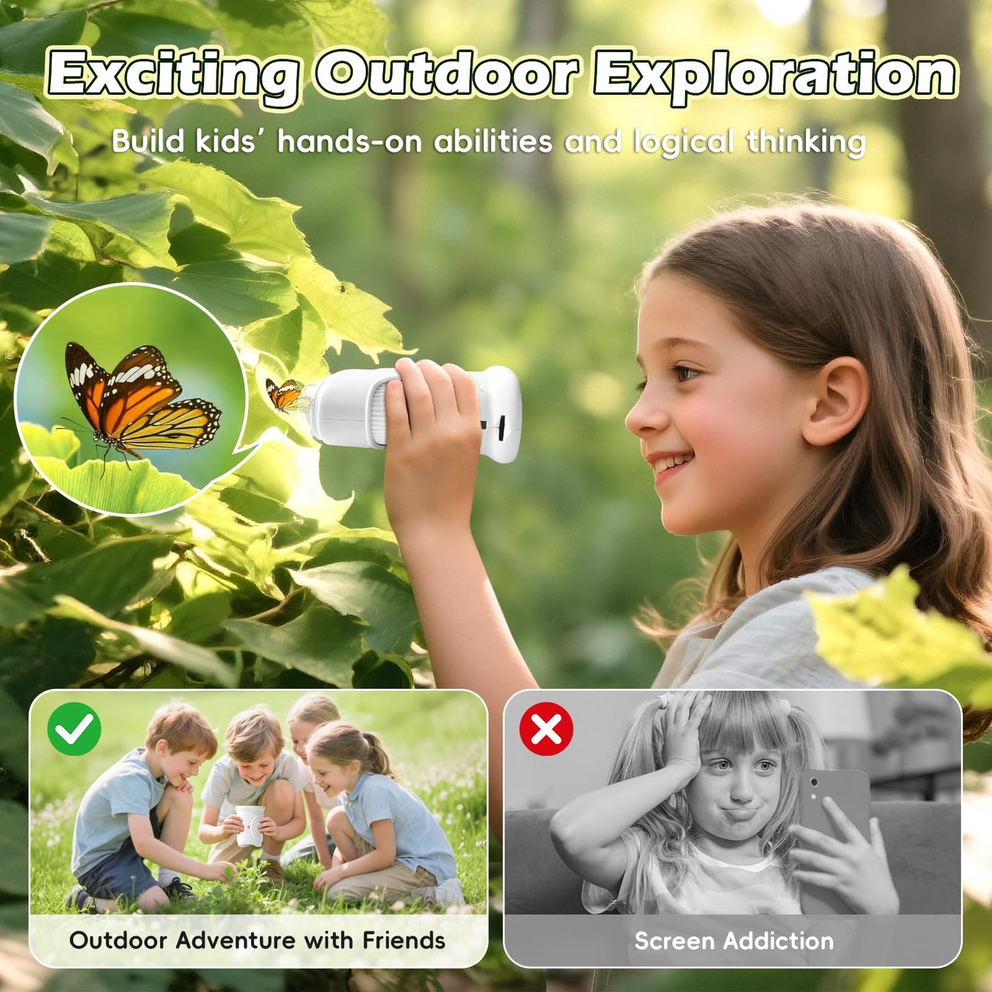 Alotwan Kids Microscope Handheld — 1000X Pocket Digital Microscope with 1080p Screen