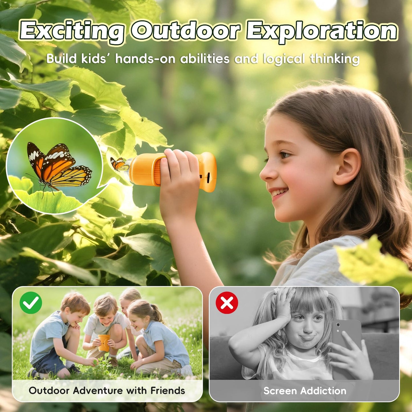 Alotwan Kids Microscope 1000X – Handheld HD Screen, 8GB TF Card Included
