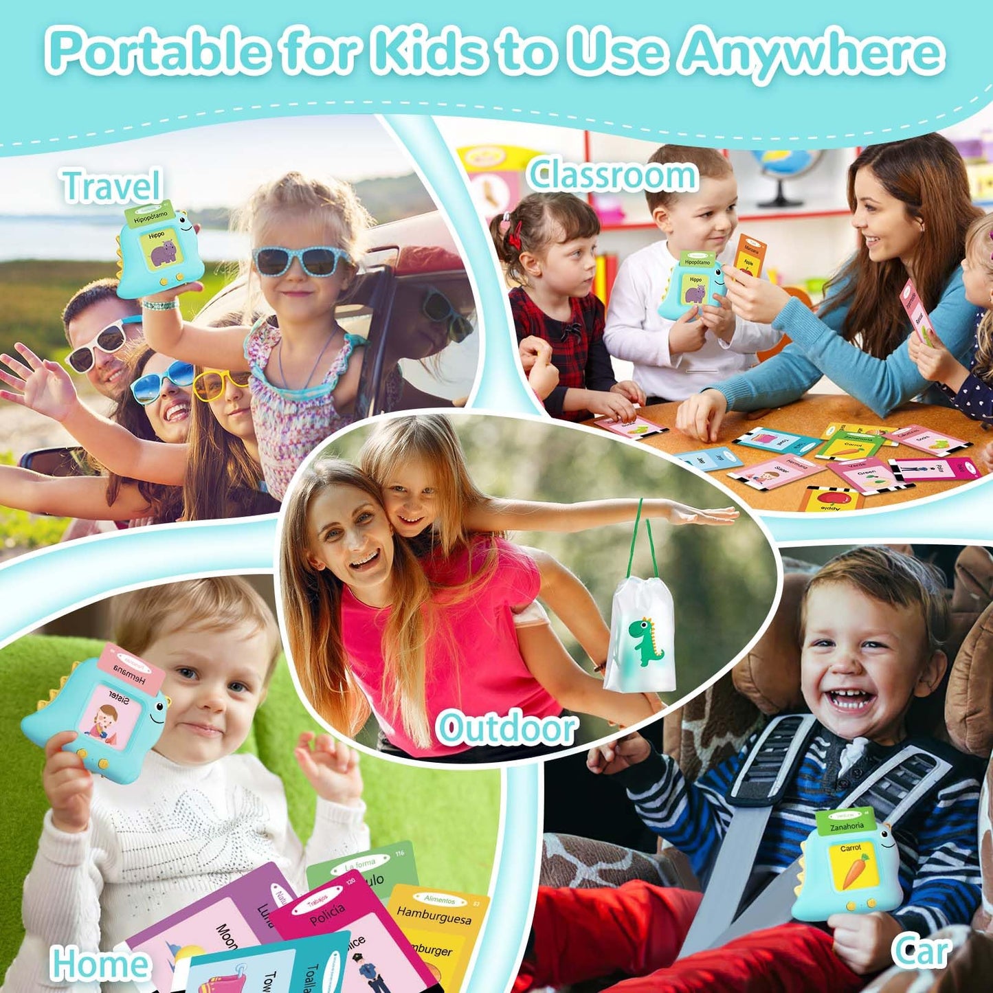 Alotwan Bilingual Flash Cards – Spanish & English Learning Toys with 112 Sight Words