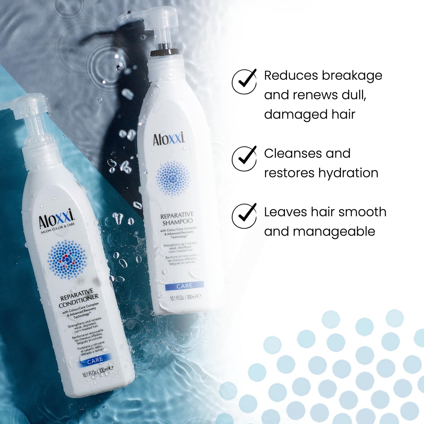 ALOXXI Reparative Hair Repair Shampoo for Damaged Hair with ColourCare Complex | 10.1 Fl Oz