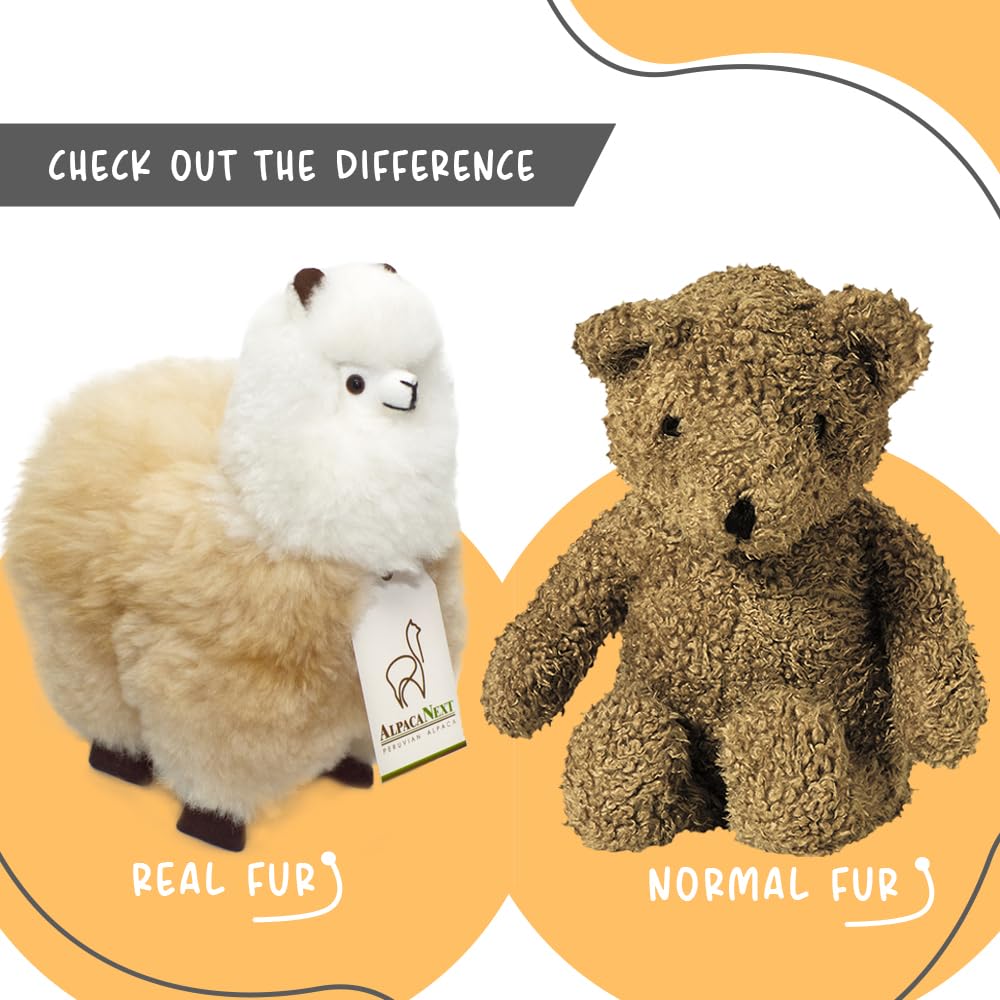 AlpacaNext 9-inch Alpaca Stuffed Animal – Soft Real-Fur Plush