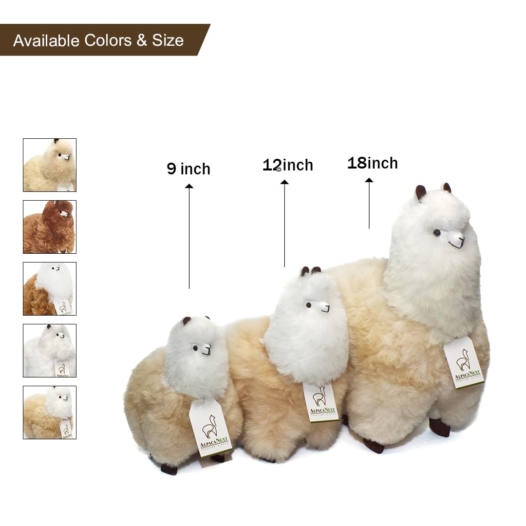AlpacaNext 9-inch Alpaca Stuffed Animal – Soft Real-Fur Plush