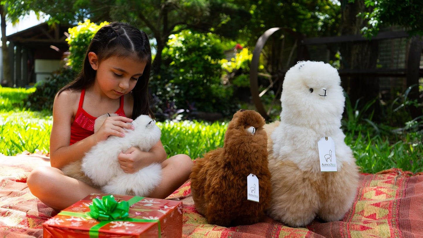 AlpacaNext 9-inch Alpaca Stuffed Animal – Soft Real-Fur Plush