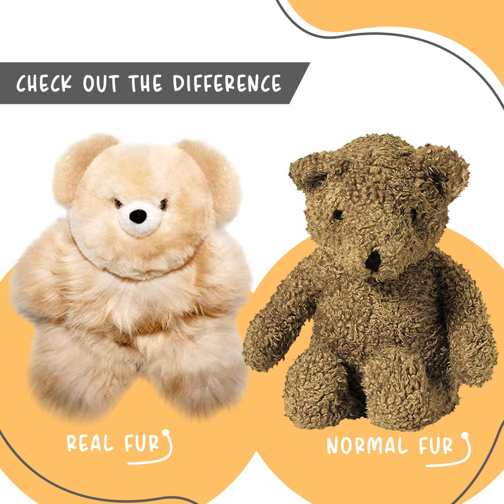AlpacaNext 18-Inch Soft Baby Alpaca Teddy Bear – Handmade with Genuine Alpaca Fur