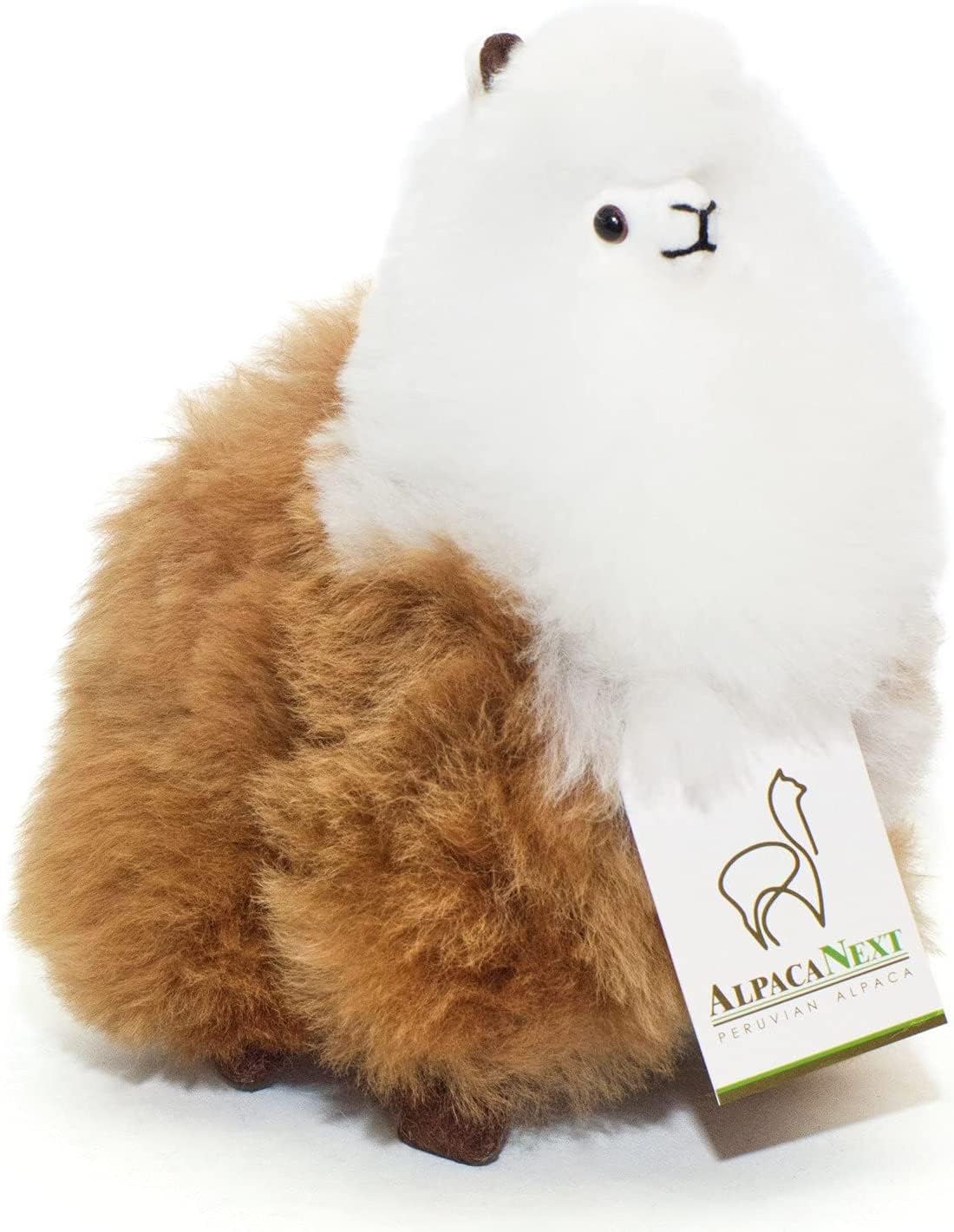 AlpacaNext 9-Inch Alpaca Stuffed Animal – Handcrafted Real Fur Plush, Soft & Cuddly