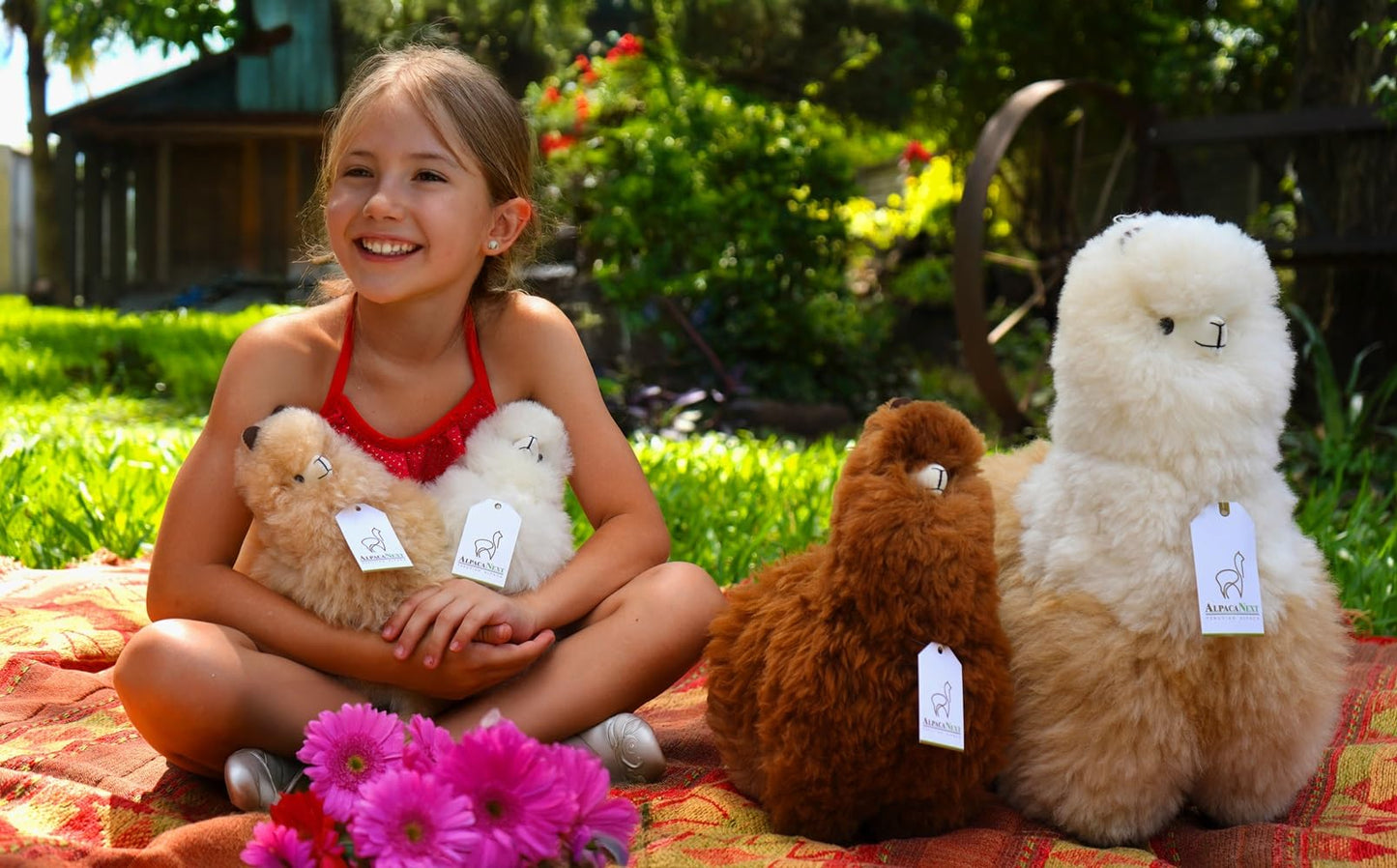 AlpacaNext 9-Inch Alpaca Stuffed Animal – Handcrafted Real Fur Plush, Soft & Cuddly
