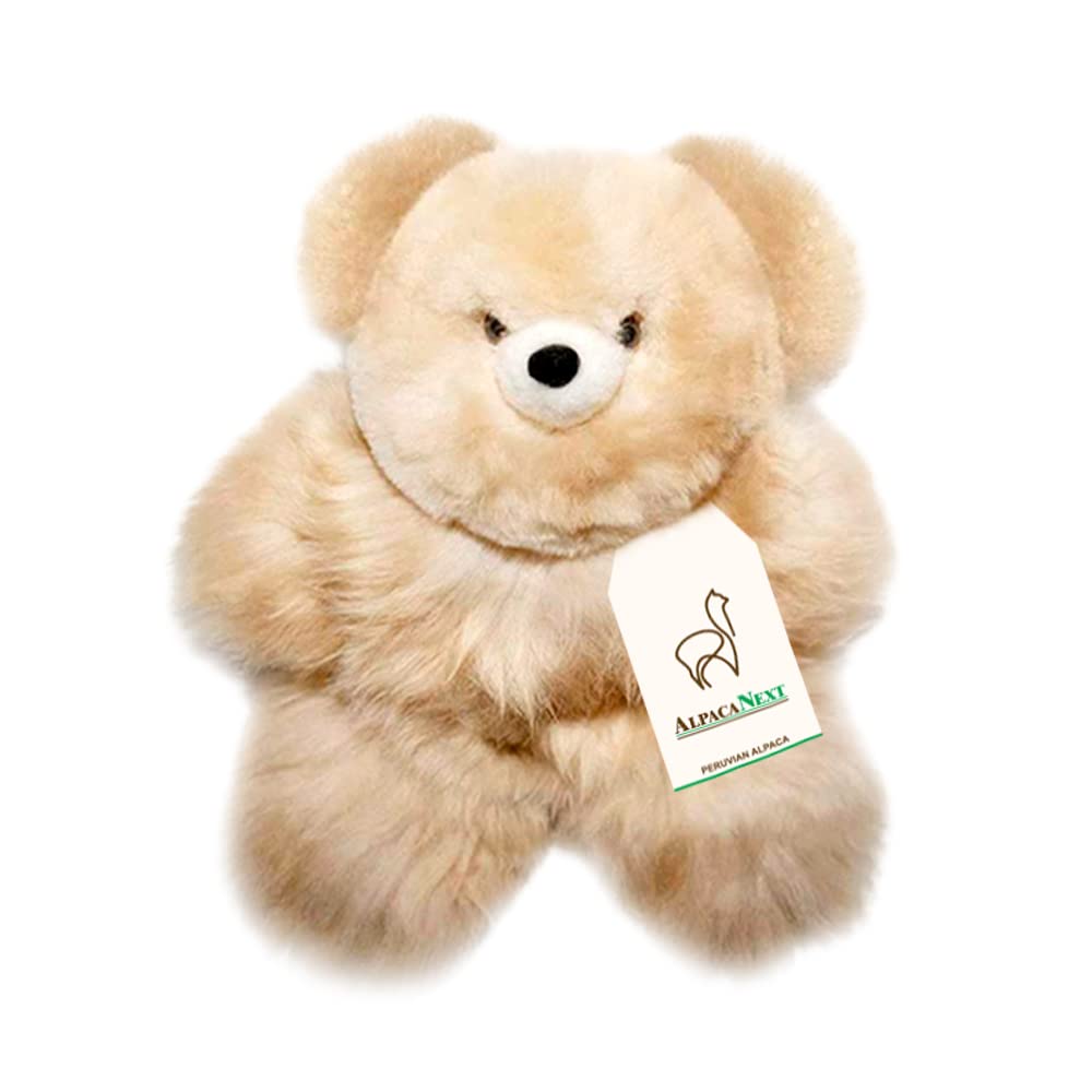 AlpacaNext 18-Inch Soft Baby Alpaca Teddy Bear – Handmade with Genuine Alpaca Fur