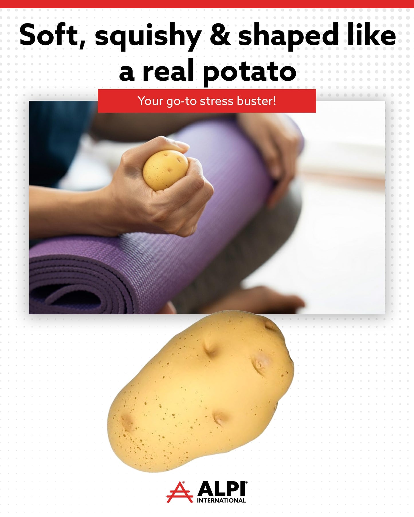 ALPI Potato Squishy Toys – Soft Squeeze Stress Ball for Adults | Funny Home or Office Gift
