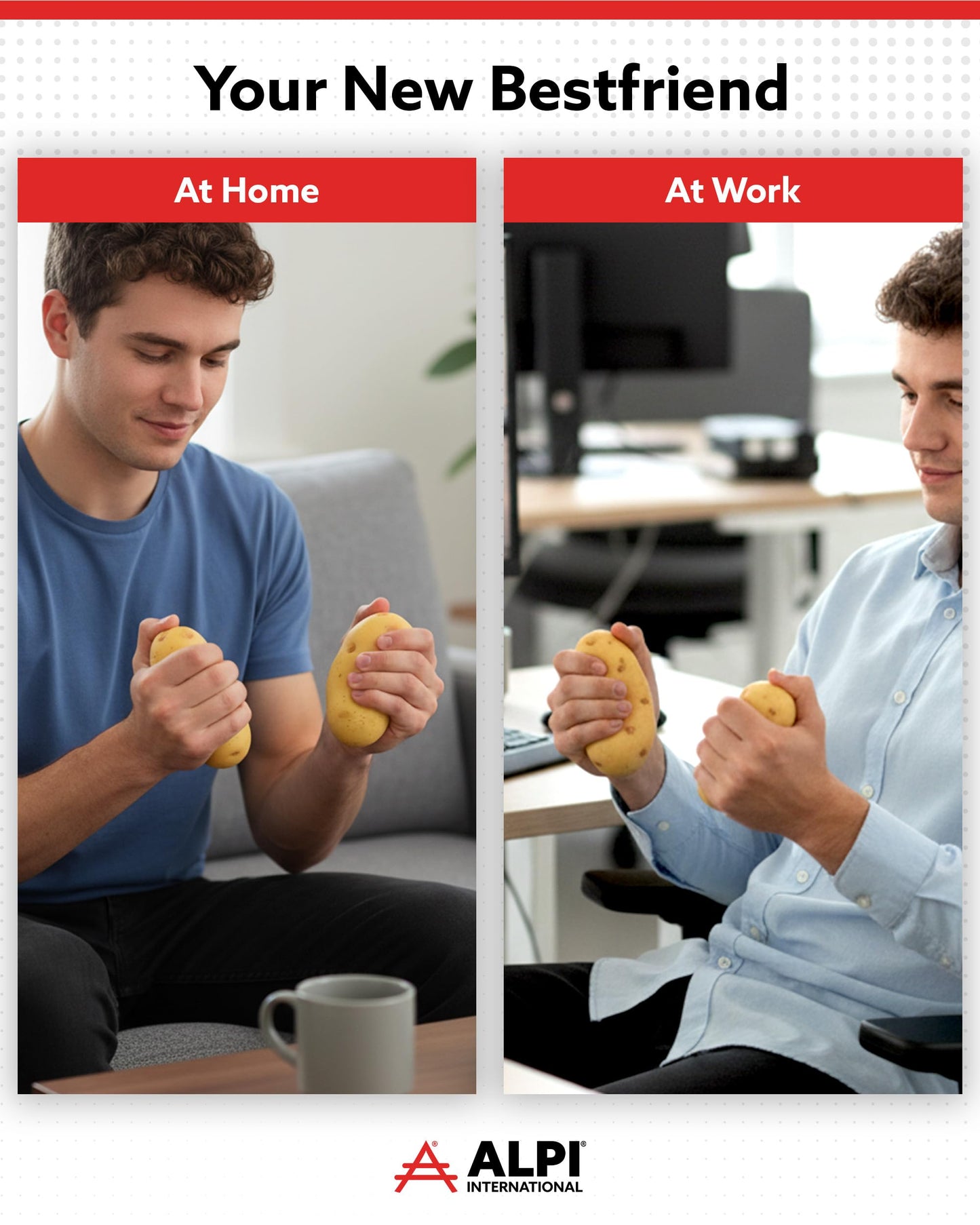 ALPI Potato Squishy Toys – Soft Squeeze Stress Ball for Adults | Funny Home or Office Gift